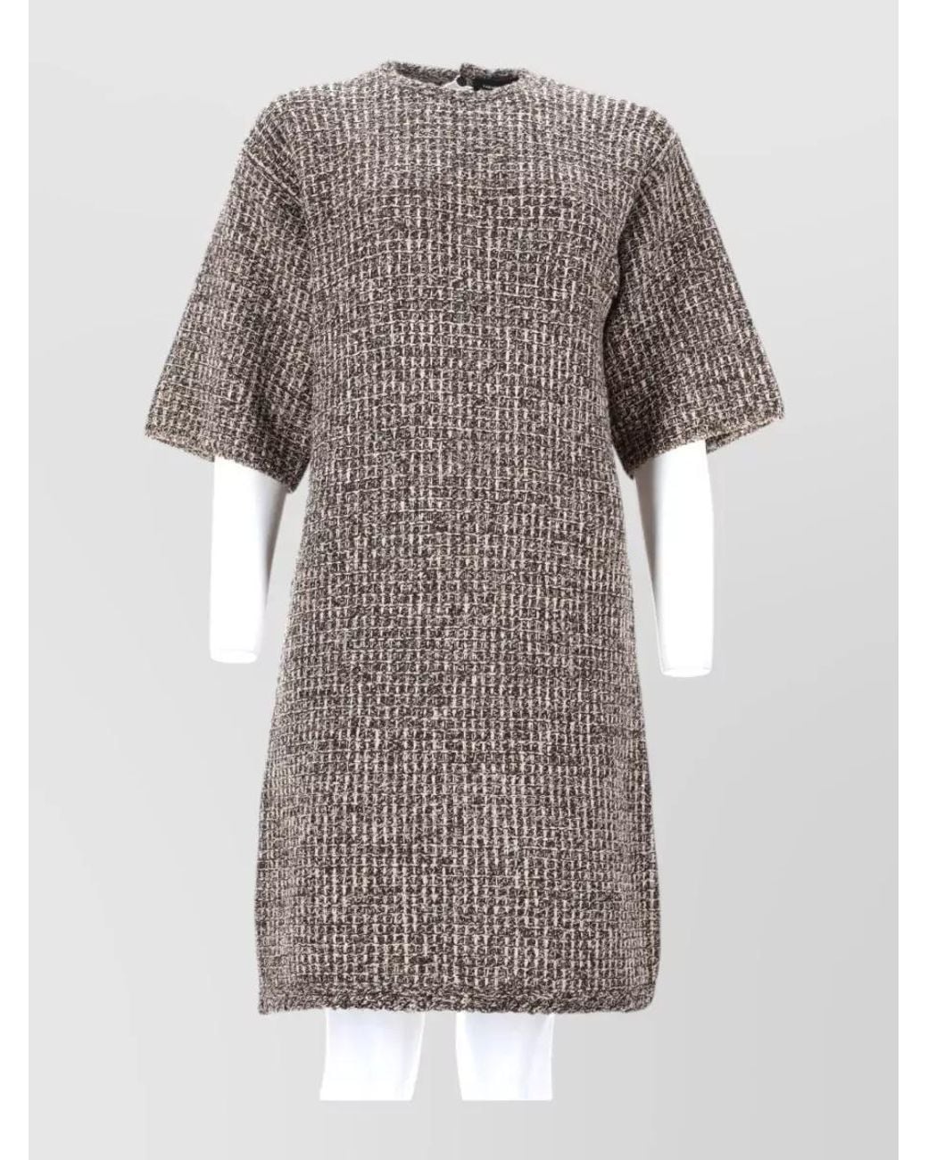 Fabiana Filippi Gray Sequinned Tweed Knee-Length Dress