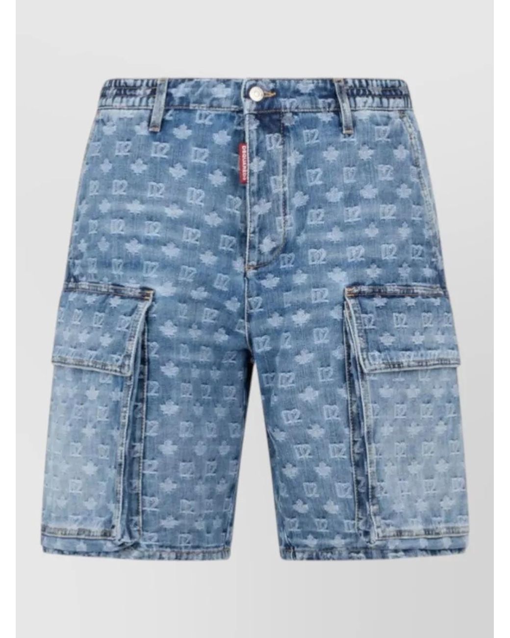 DSquared² Blue Cotton Cargo Shorts for men