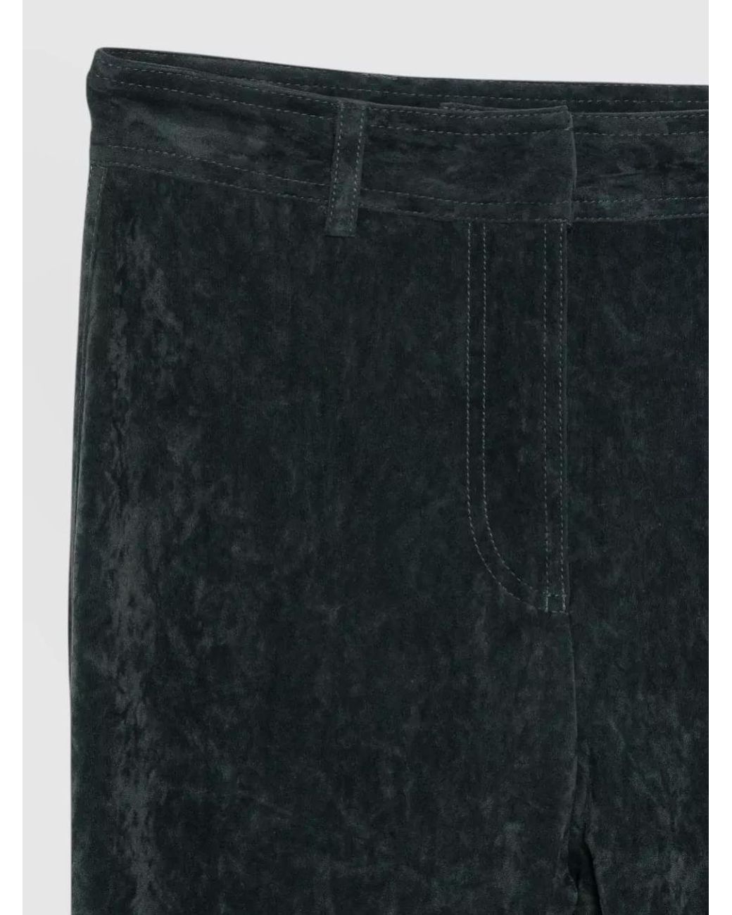 Alberta Ferretti Black Velvet Effect Skinny-Fit Tailored Trousers