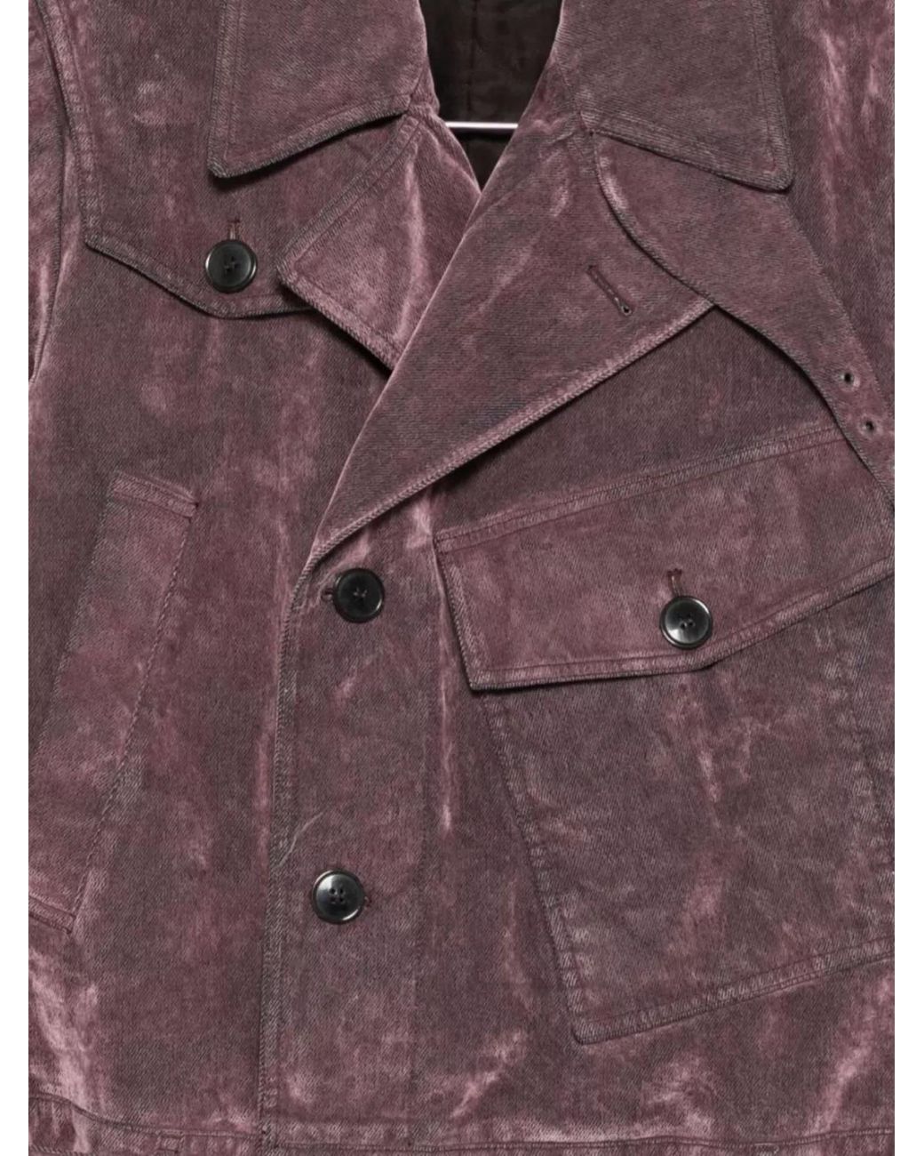 Dries Van Noten Purple Corduroy Biker Jacket for men