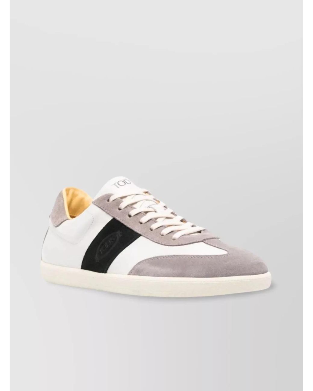 Tod's Black Calf Leather Suede Low-Top Sneakers for men