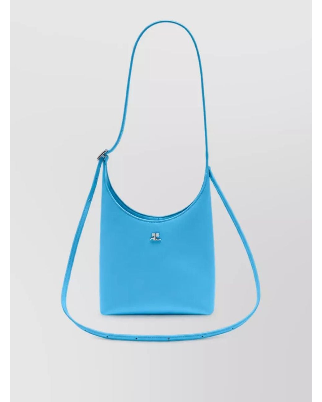 Courreges Blue Small Leather Cross-Body Bag