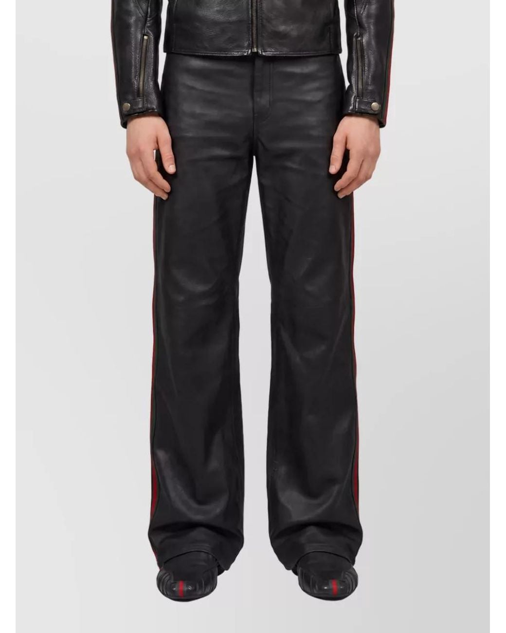 Gucci Black Coated Denim Mid-Rise Wide-Leg Trousers for men