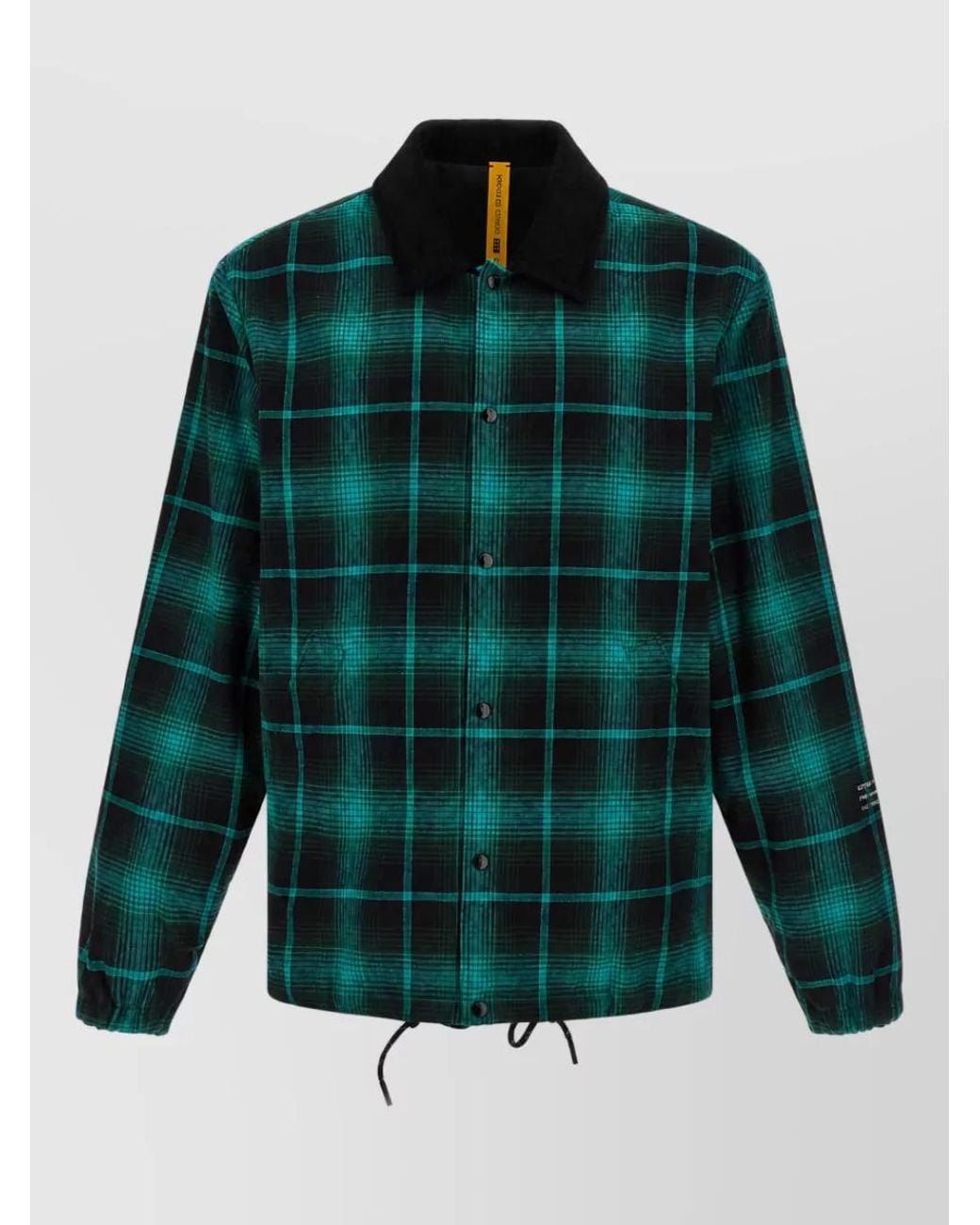 Moncler Genius Green Reversible Checked Single Breasted Coat for men