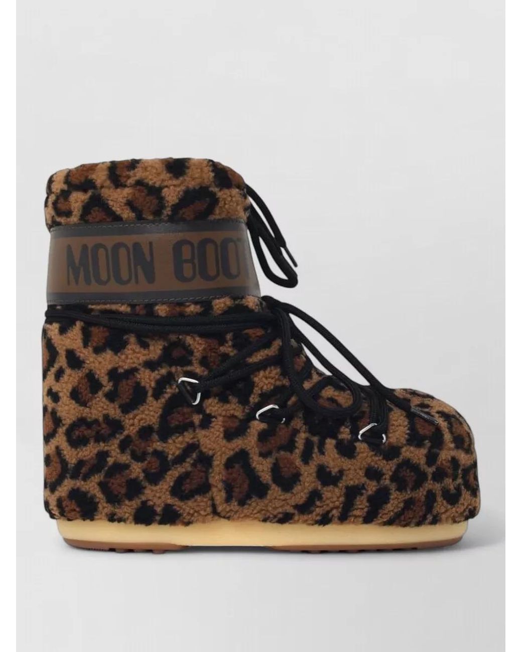 Moon Boot Black Leopard Teddy Boots