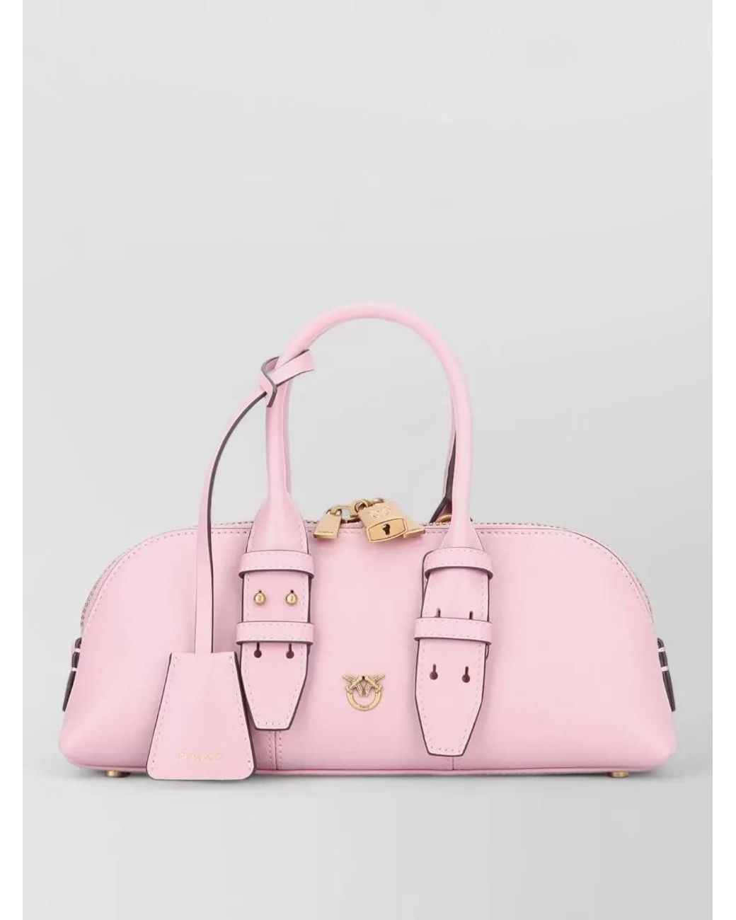 Pinko Pink Escape Baguette Small Leather Shoulder Bag