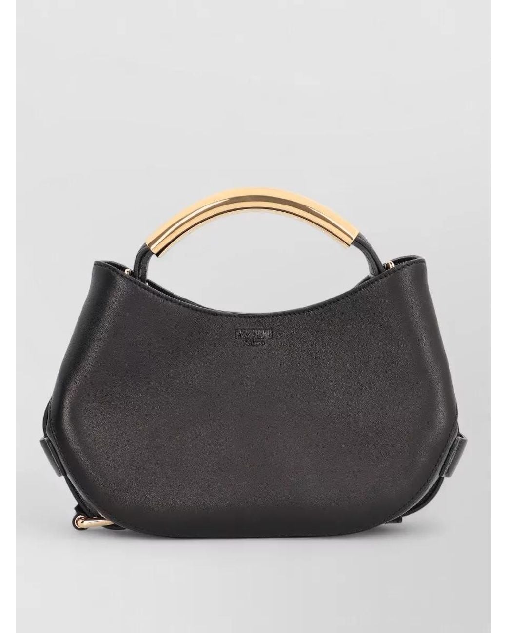 Moschino Gray Leather Shoulder Bag