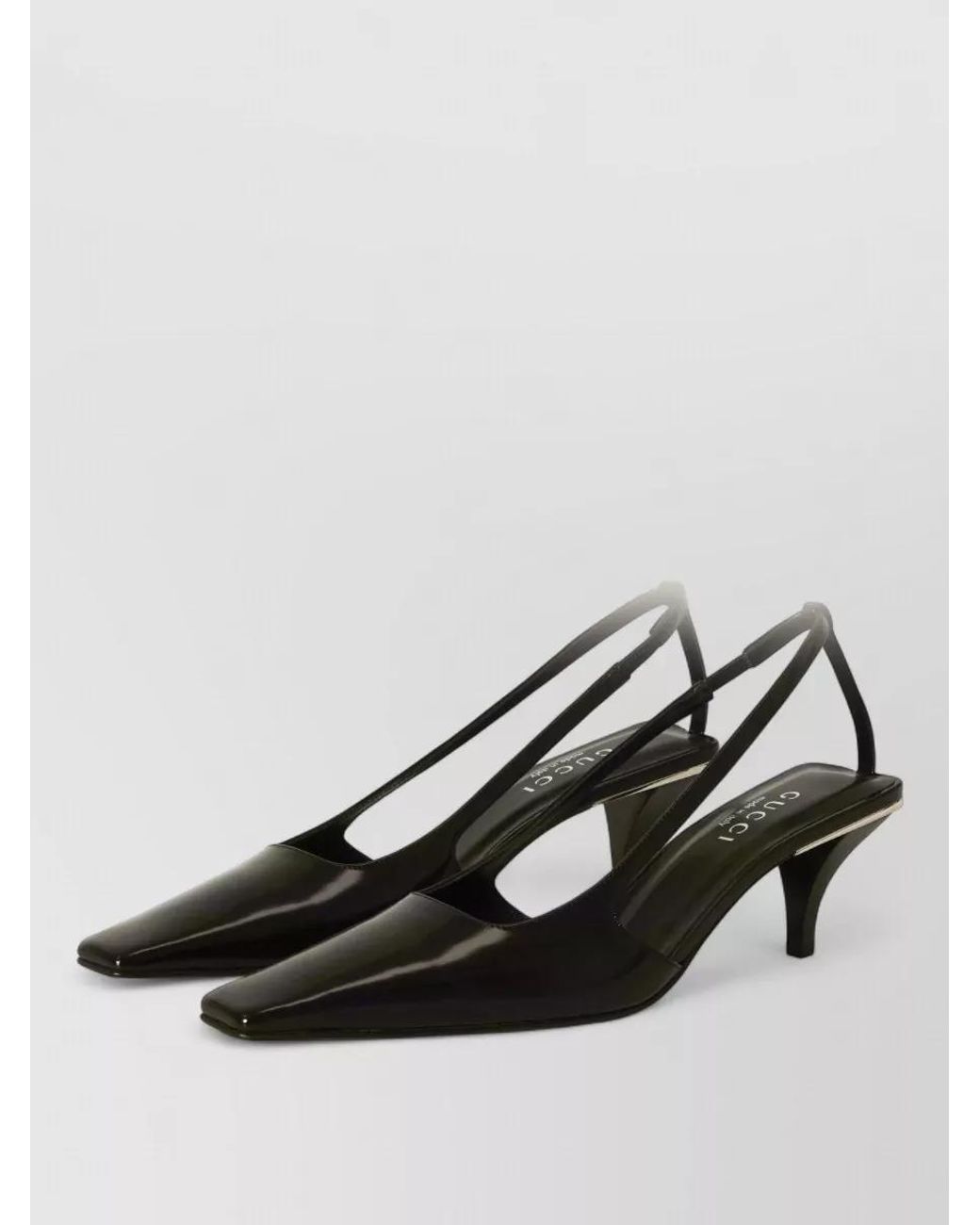 Gucci Black Leather Crystal-Embellished Slingback Pumps