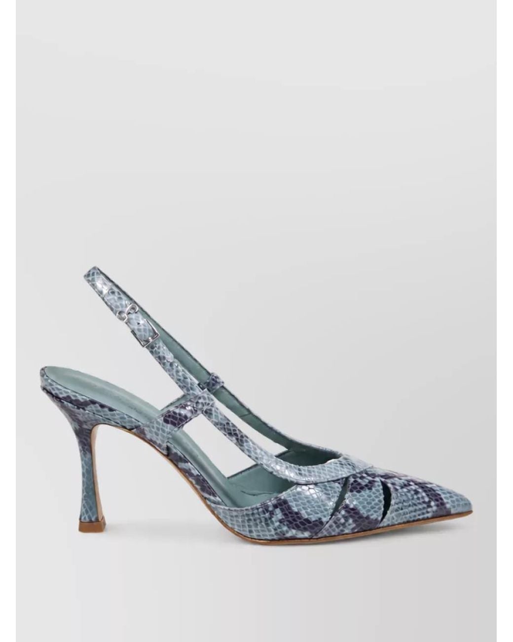 Sergio Levantesi Blue Leather Slingback Mules