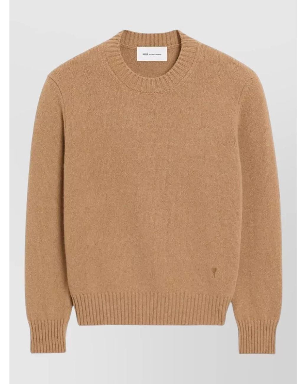 AMI Natural Cashmere Crewneck Sweater for men