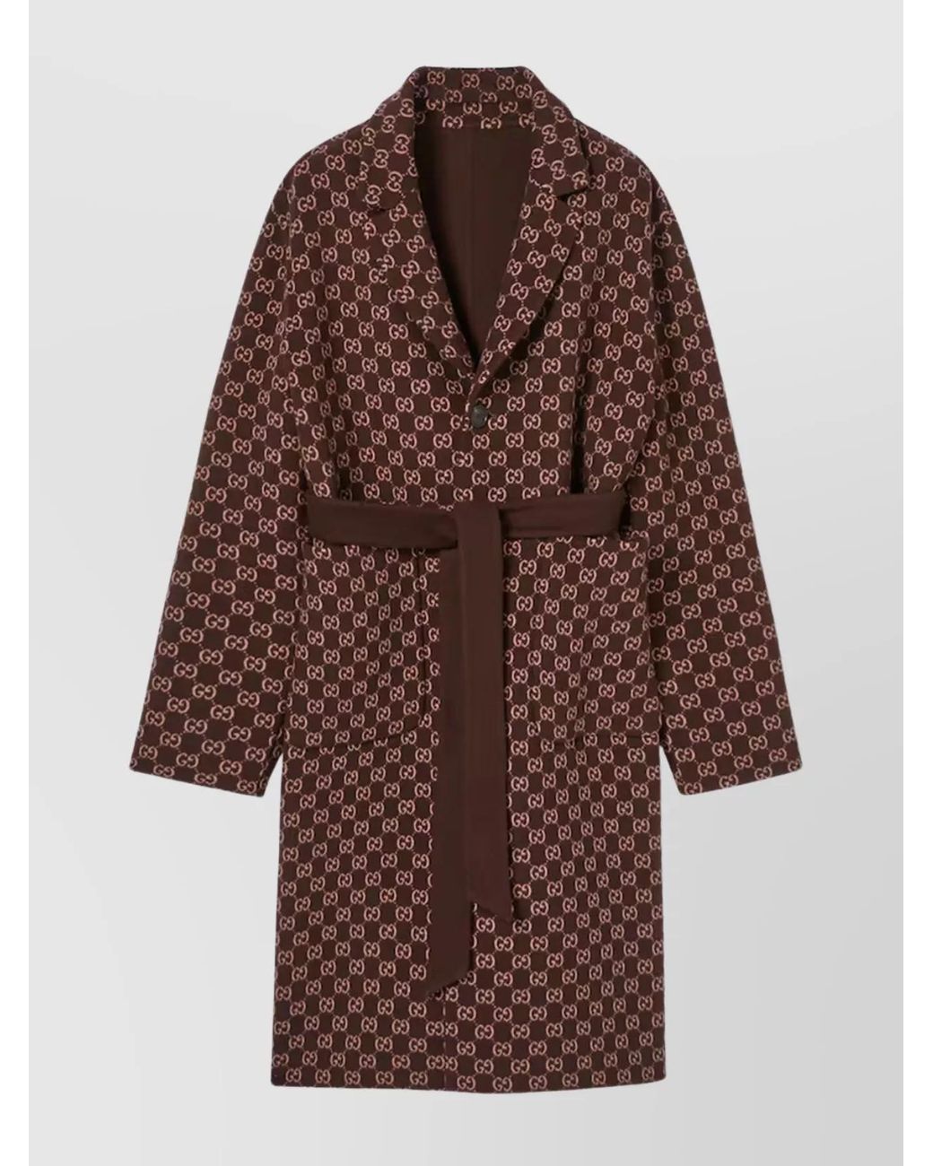 Gucci Brown Reversible Gg Coat