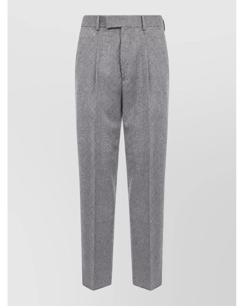 Zegna Gray Wool Regular Trousers for men