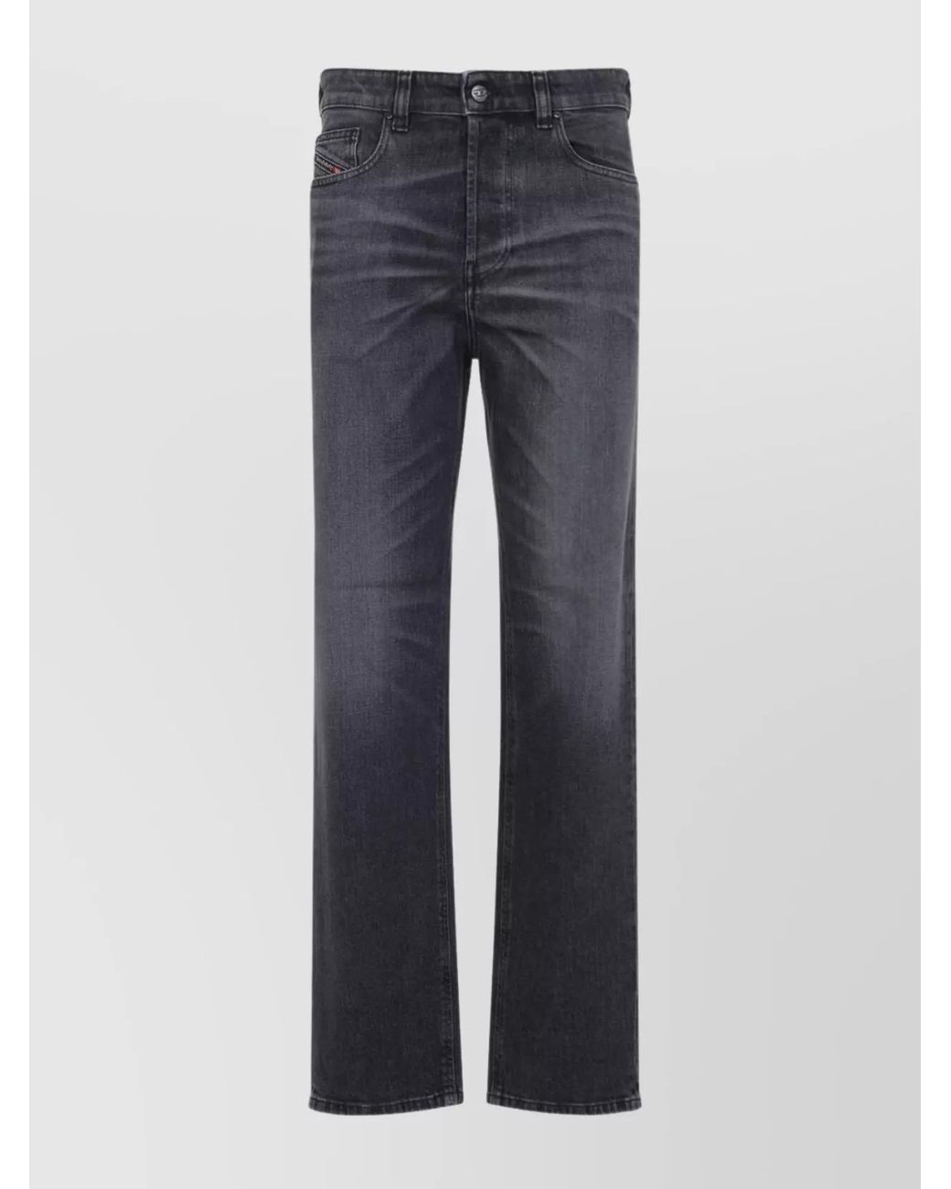 DIESEL Blue Denim Low-Rise Straight-Leg Jeans