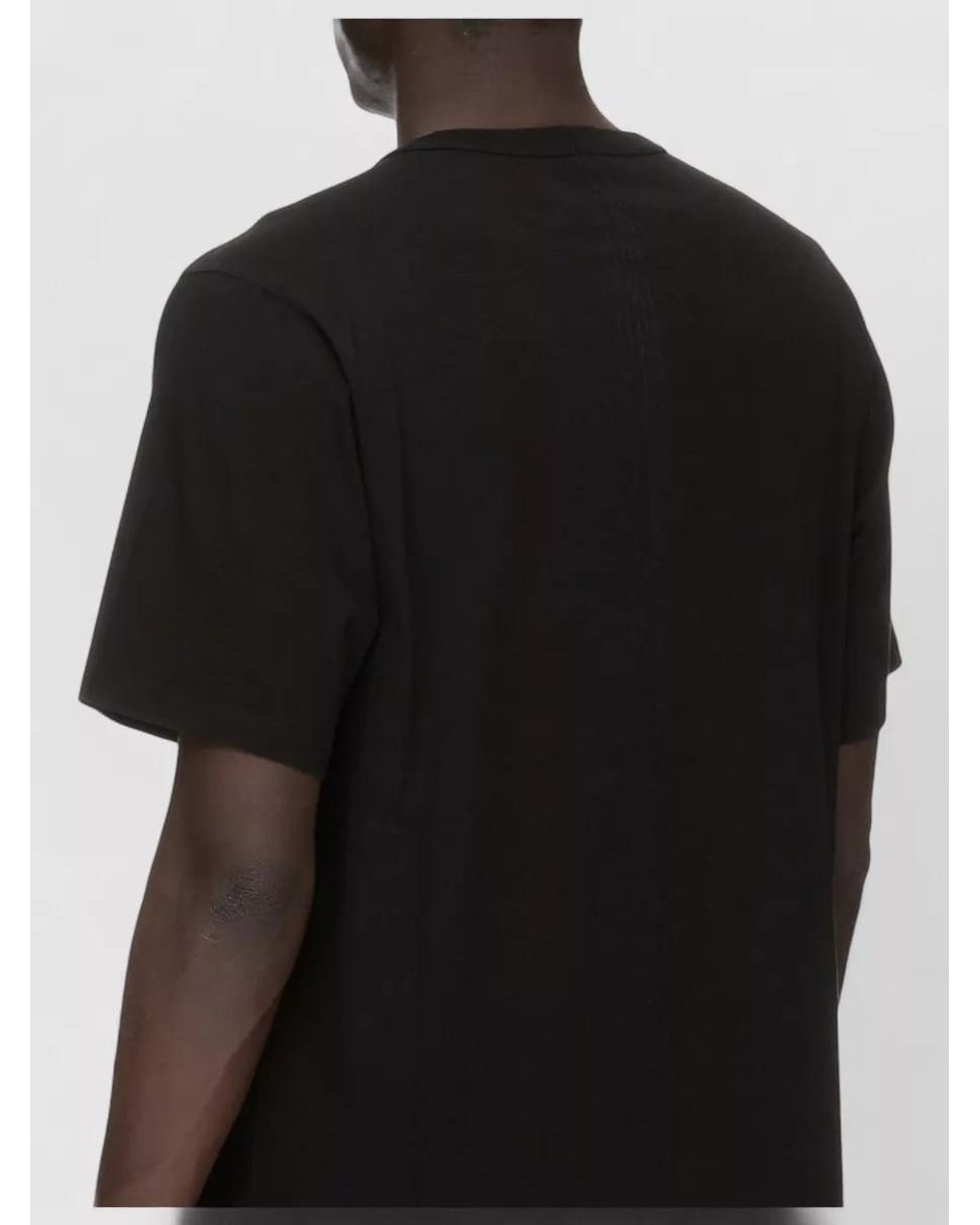 Rick Owens Black Cotton Crew Neck Short-Sleeve T-Shirt for men