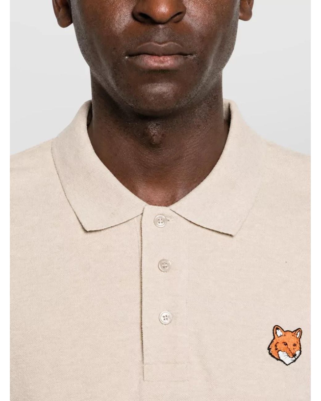 Maison Kitsuné Natural Cotton Polo Shirt for men