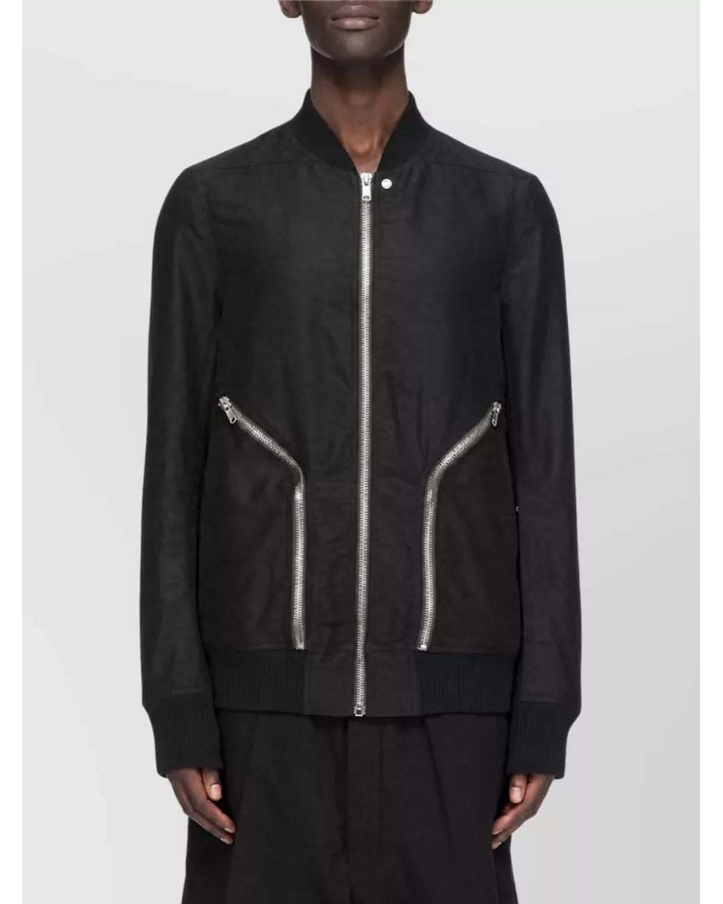 Rick Owens Black Heizer Flight Bomber Jacket for men