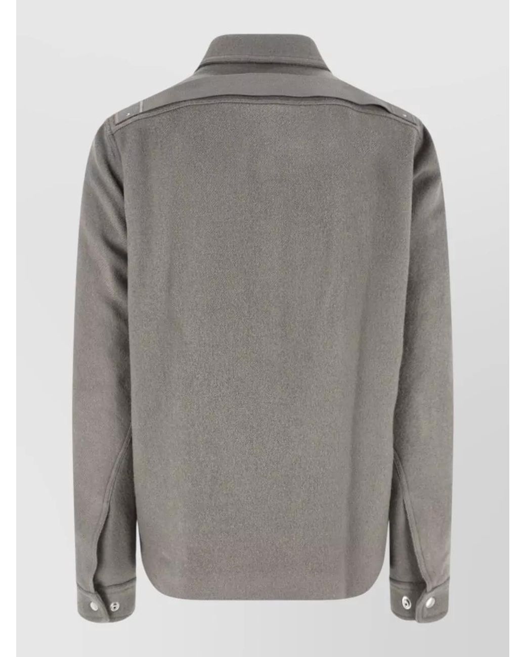 Rick Owens Gray Wool Single Breasted Coat for men