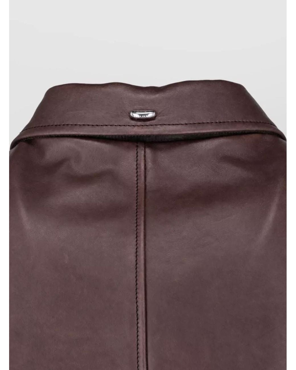Our Legacy Brown Leather Mini Jacket for men