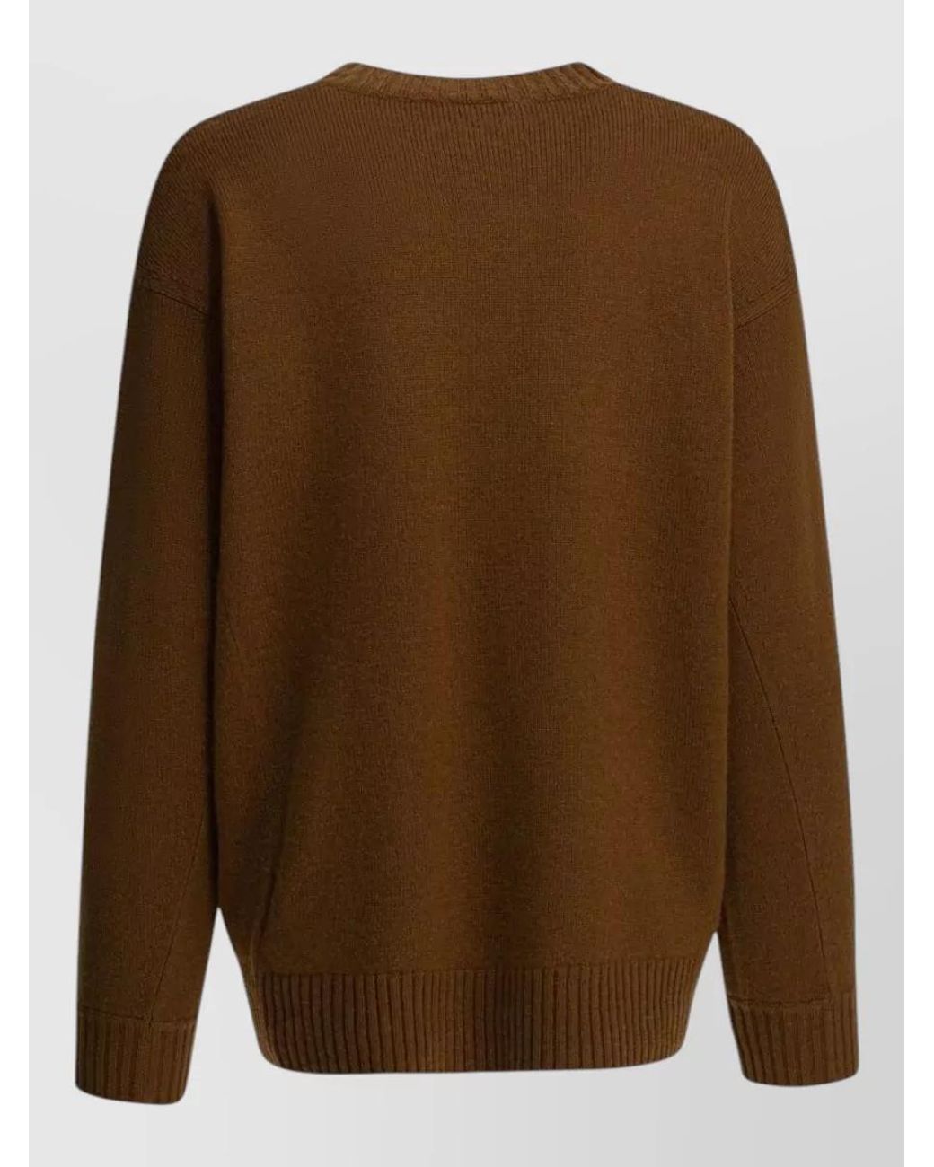 Max Mara Brown Embroidered Wool Cashmere Crew Neck Jumper