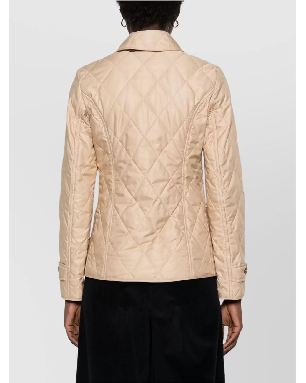 Burberry Natural Quilted Single-Breasted Jacket