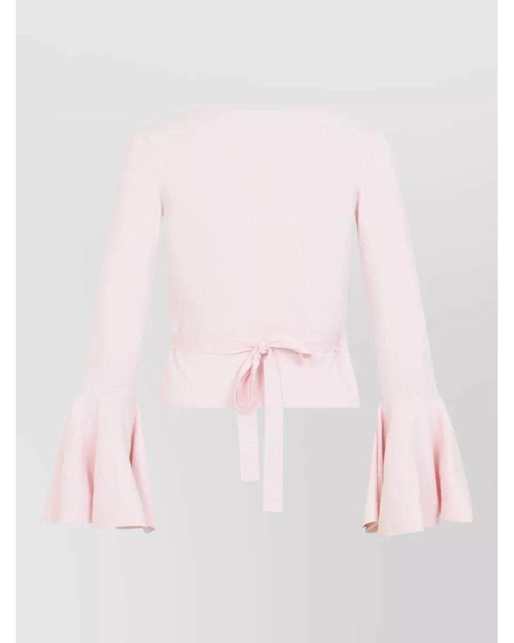 Jacquemus Pink Fine-Knit V-Neck Wrap Blouse