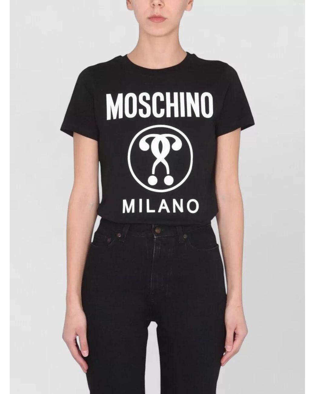 Moschino Blue Logo Print Cotton T-Shirt