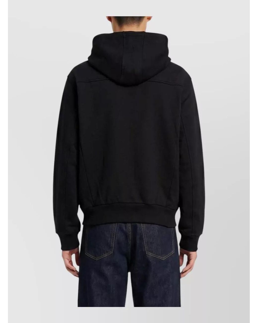 Dries Van Noten Black Cotton Oversized Zip-Up Hooded Jacket for men