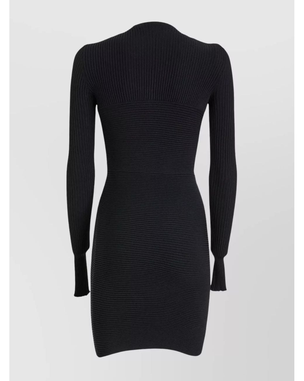 Philosophy Black Ribbed Cutout V-Neck Long-Sleeve Mini Dress