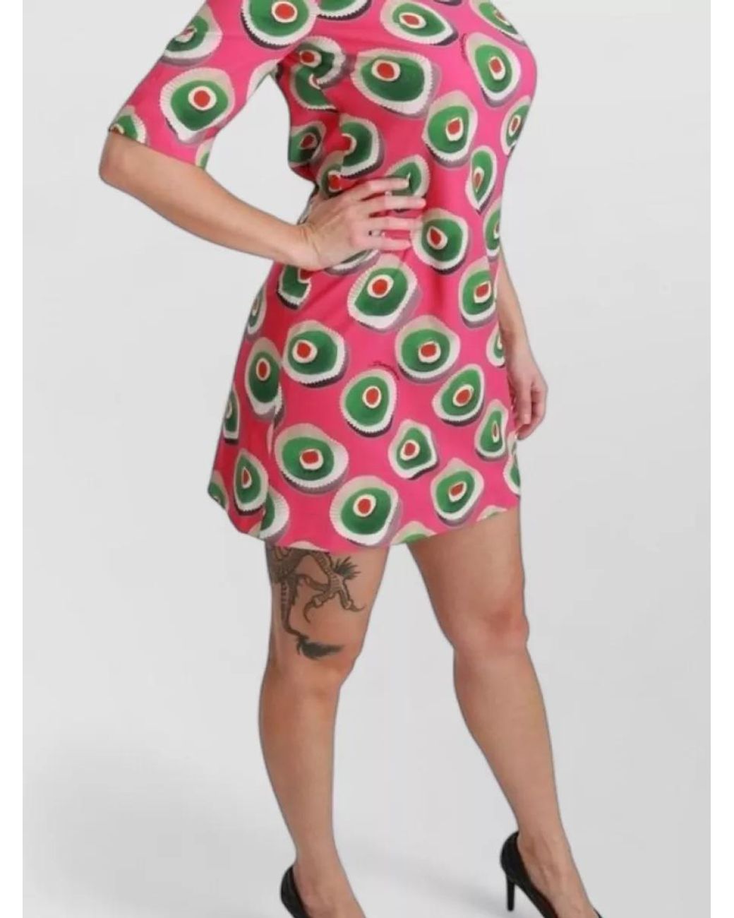 Dolce & Gabbana Red Silk Printed Mini Dress