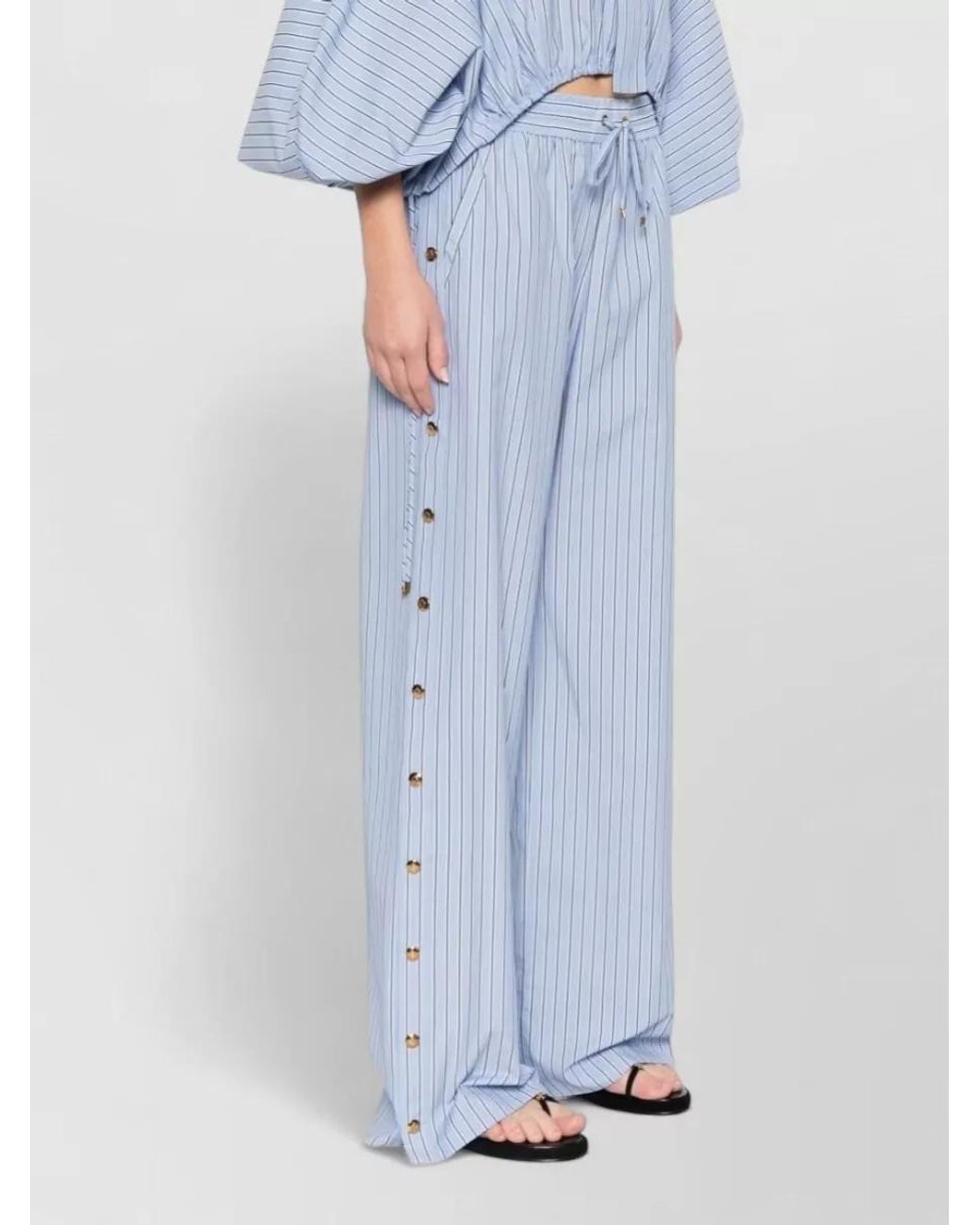 Zimmermann Blue Striped Wide-Leg Trousers