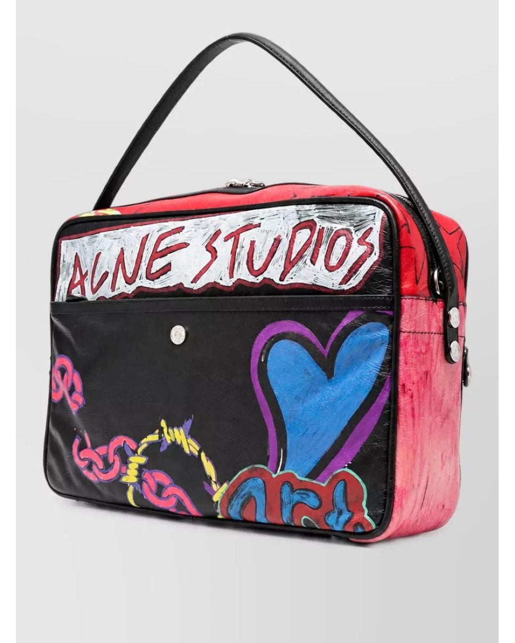 Acne Red Calf Leather Camera Shoulder Bag