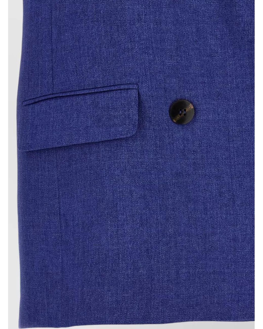 Max Mara Blue Linen Double-Breasted Waistcoat