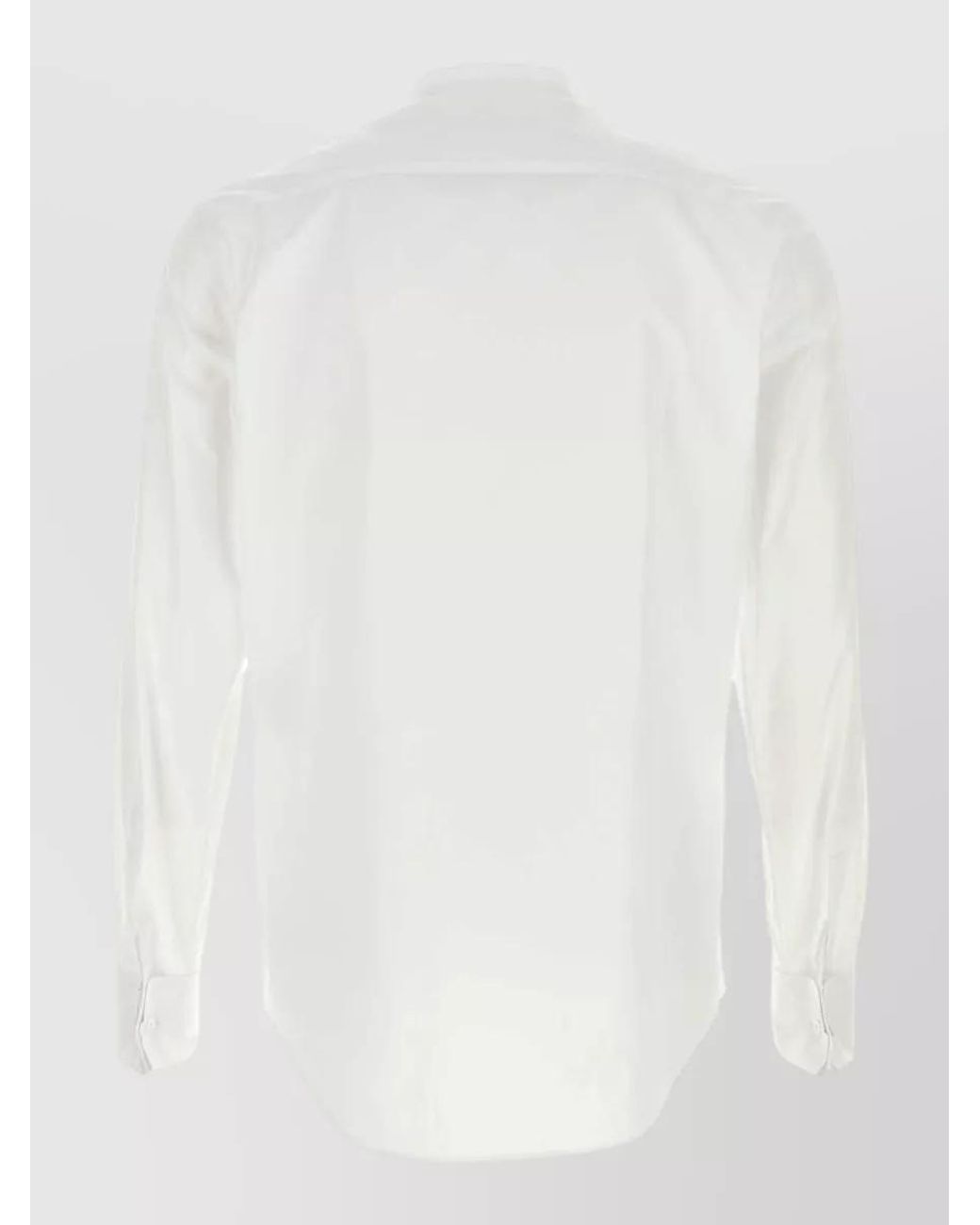 Fendi White Cotton Slim-Fit Band-Collar Shirt for men