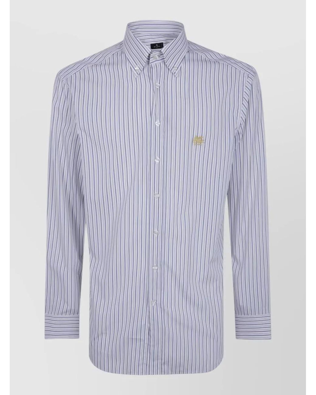 Etro Blue Cotton Classic Shirt for men
