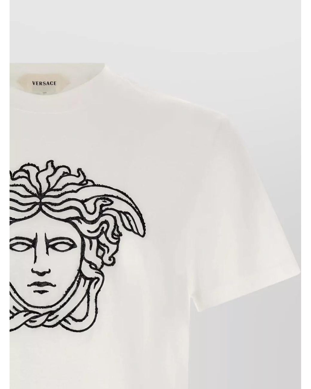 Versace White Embellished Cotton Crew-Neck T-Shirt for men