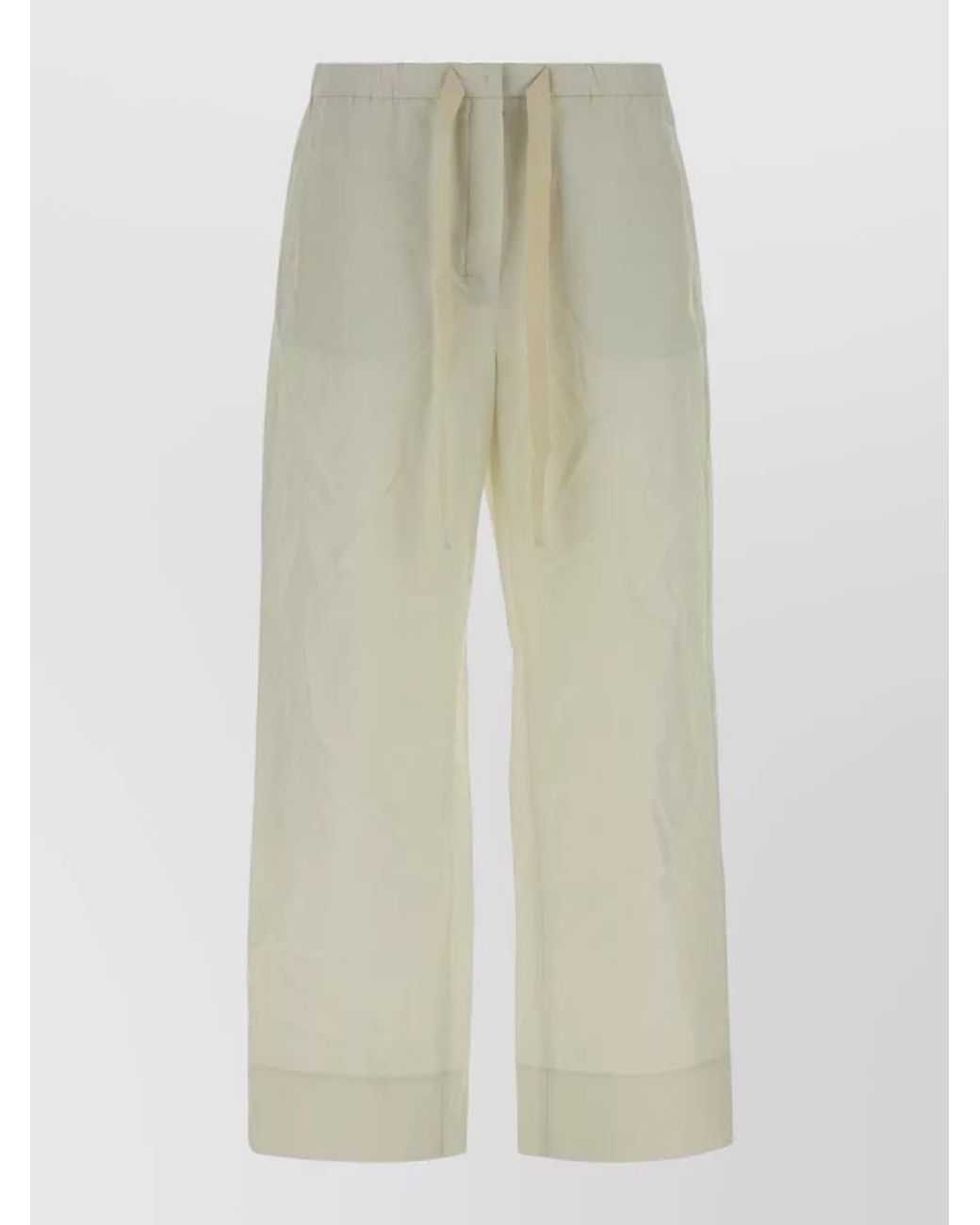 Max Mara White Cotton Wide-Leg Trousers