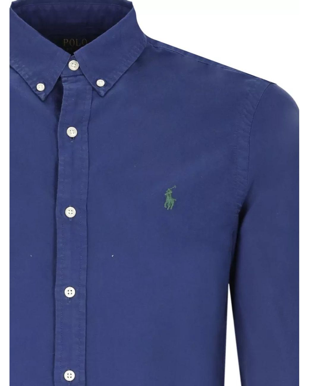 Ralph Lauren Blue Cotton Long-Sleeve Polo Shirt for men