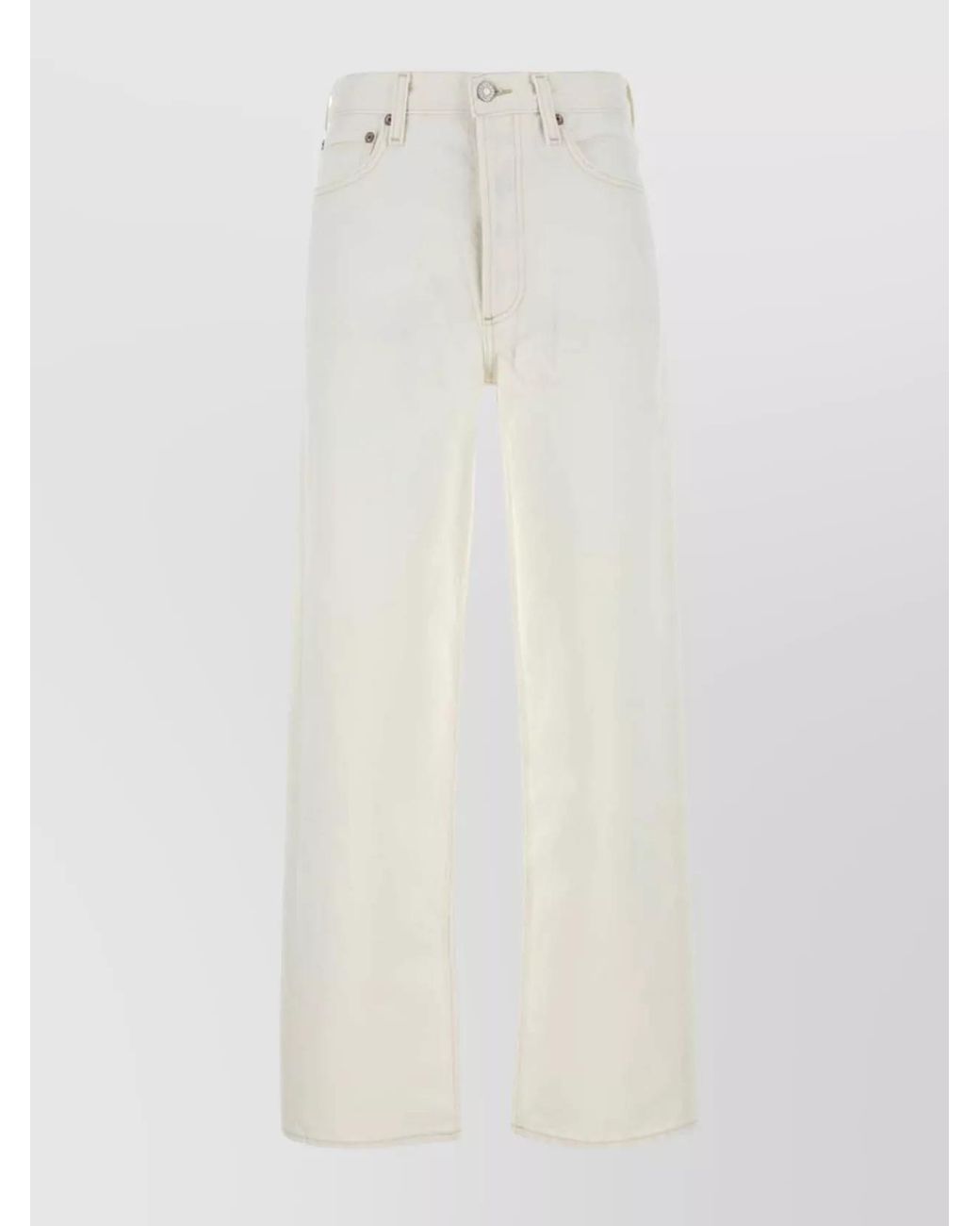 Agolde White Denim Straight-Leg Jeans
