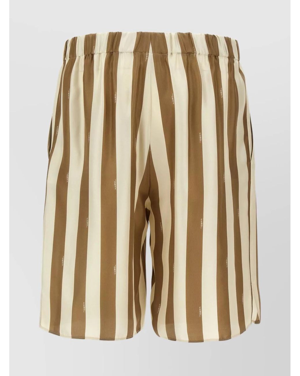 Fendi Natural Silk Striped Bermuda Shorts for men