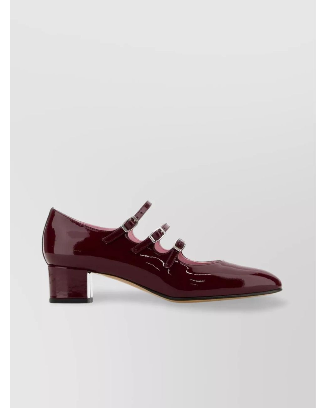 CAREL PARIS Red Leather Patent Mary Jane Pumps