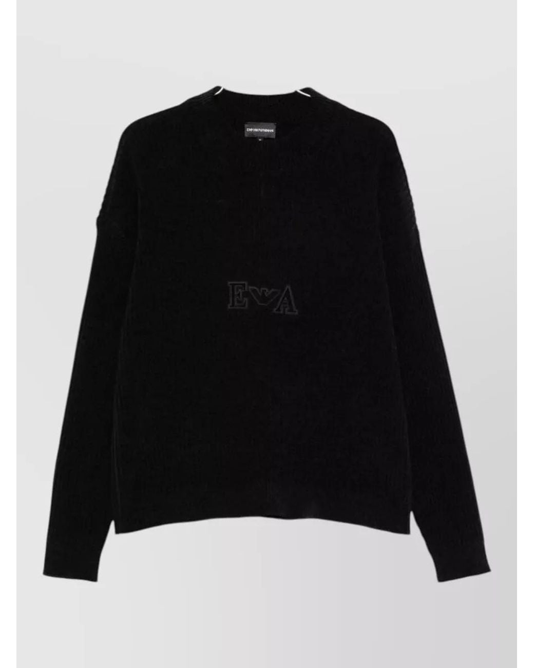Emporio Armani Black Ribbed High Neck Sweater for men