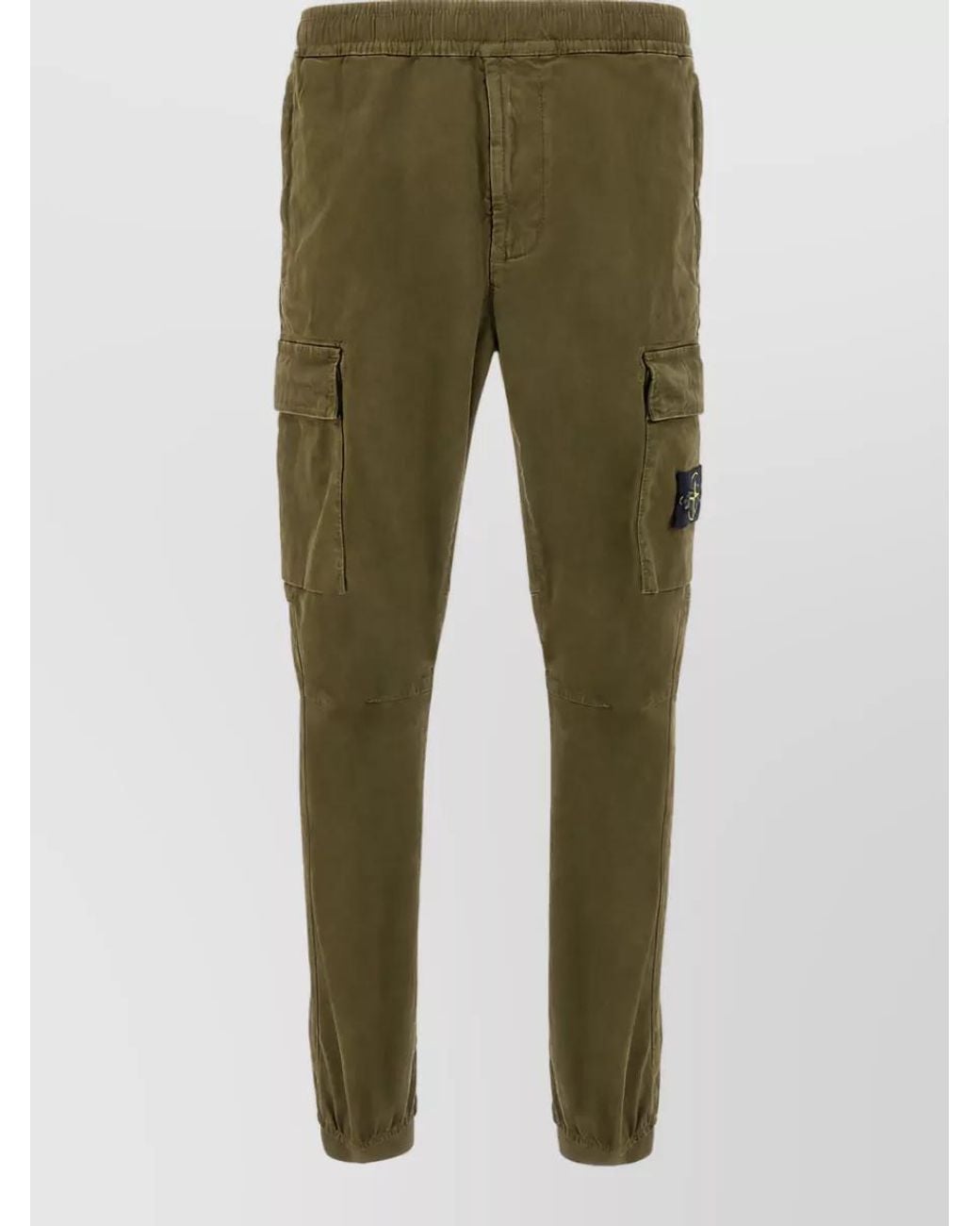 Stone Island Green Stretch Cotton Pants for men