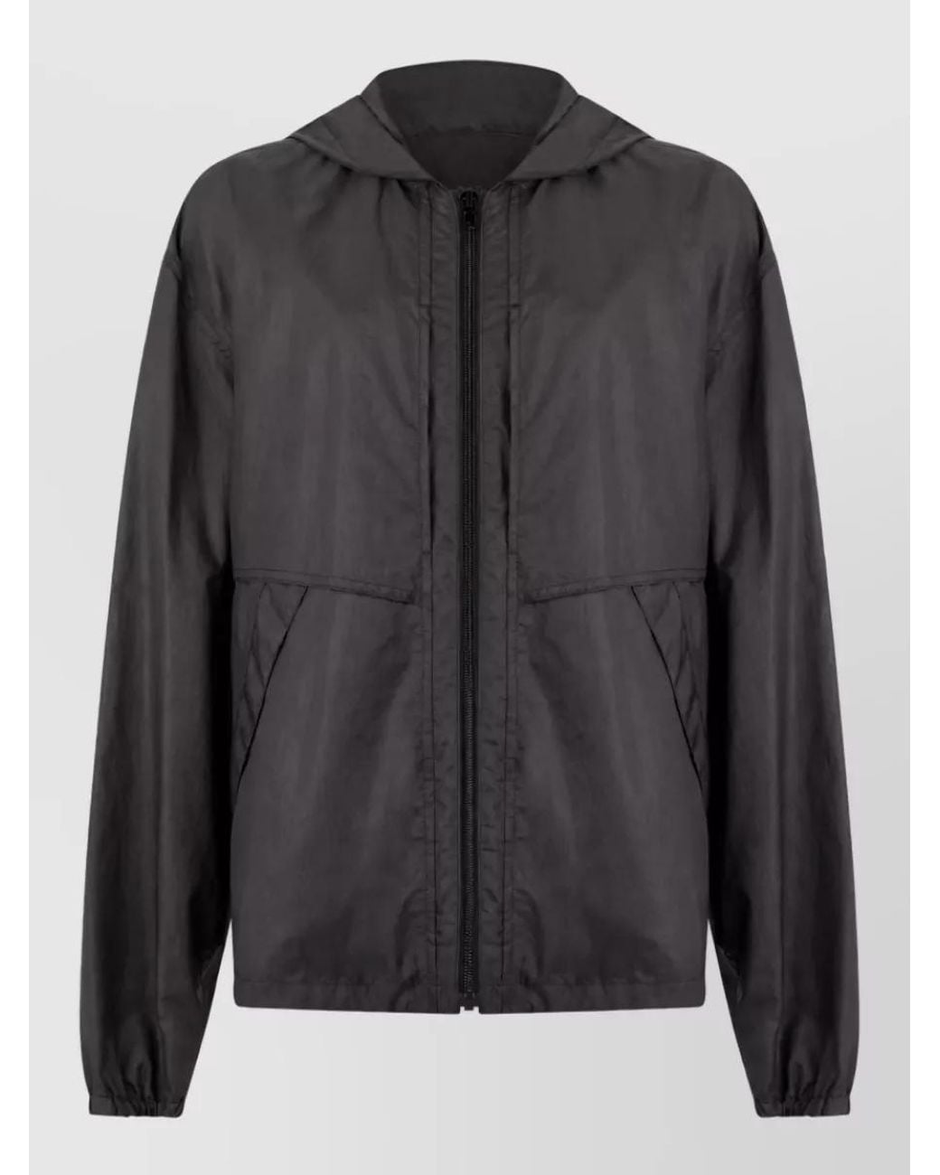 Lemaire Black Hooded Windbreaker Jacket for men