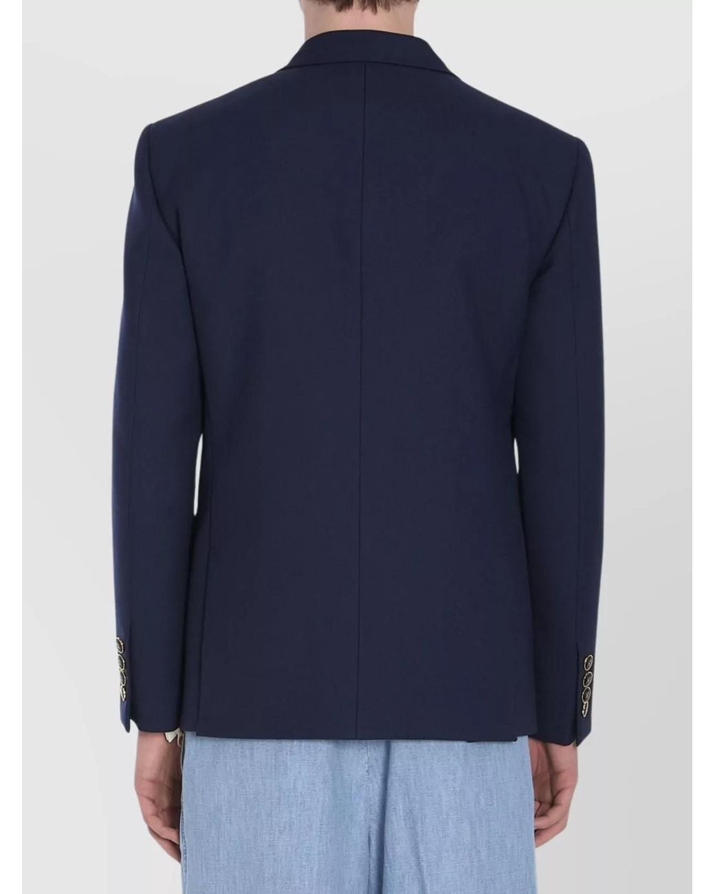 Valentino Garavani Blue Wool Slim-Fit Single-Breasted Blazer for men