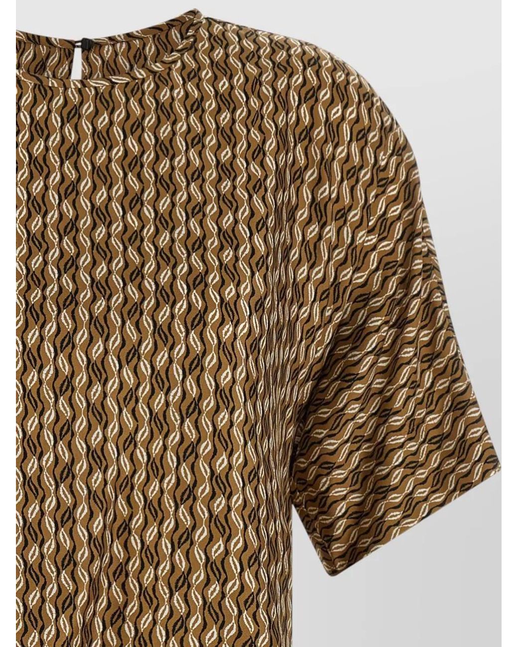 Max Mara Natural Silk Printed Asymmetric Blouse