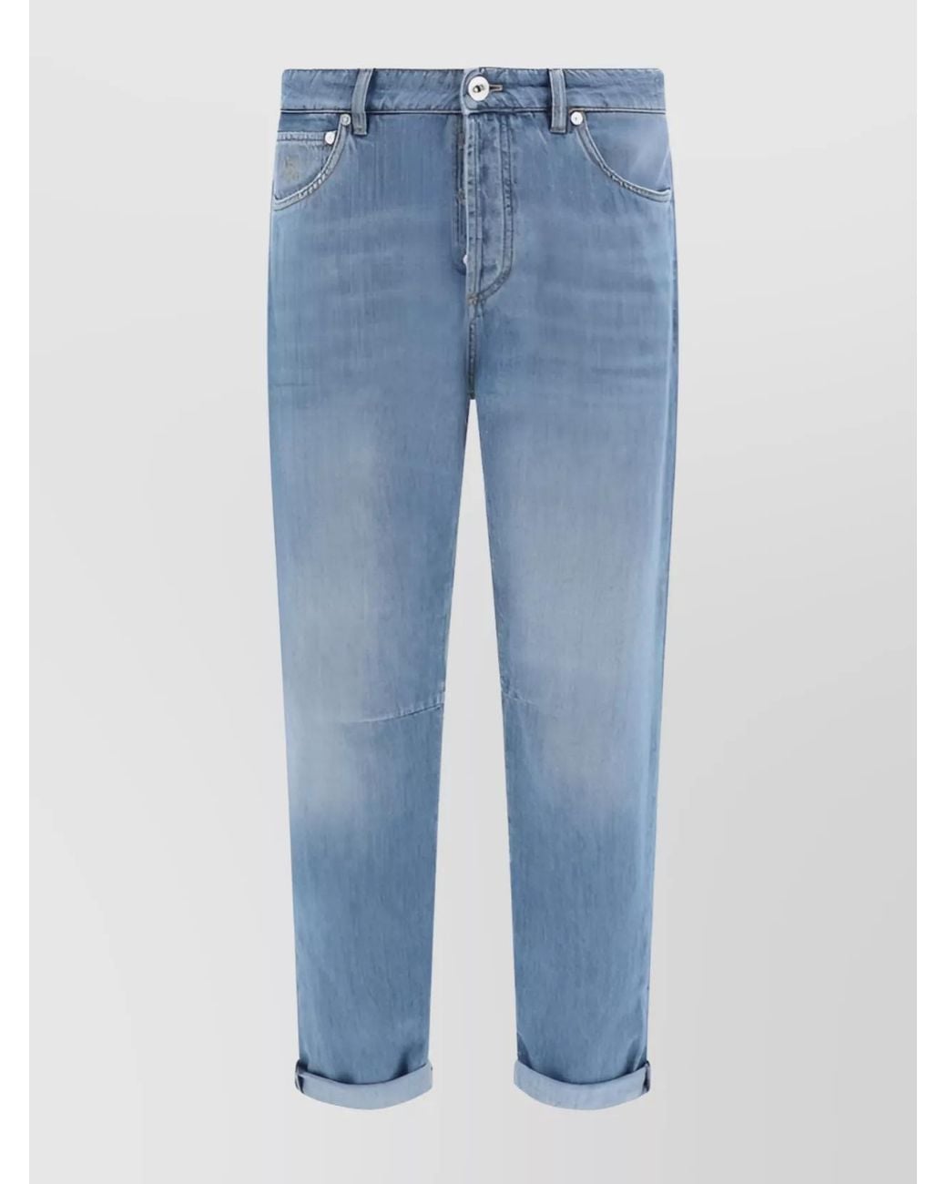 Brunello Cucinelli Blue Denim Straight-Leg Jeans for men