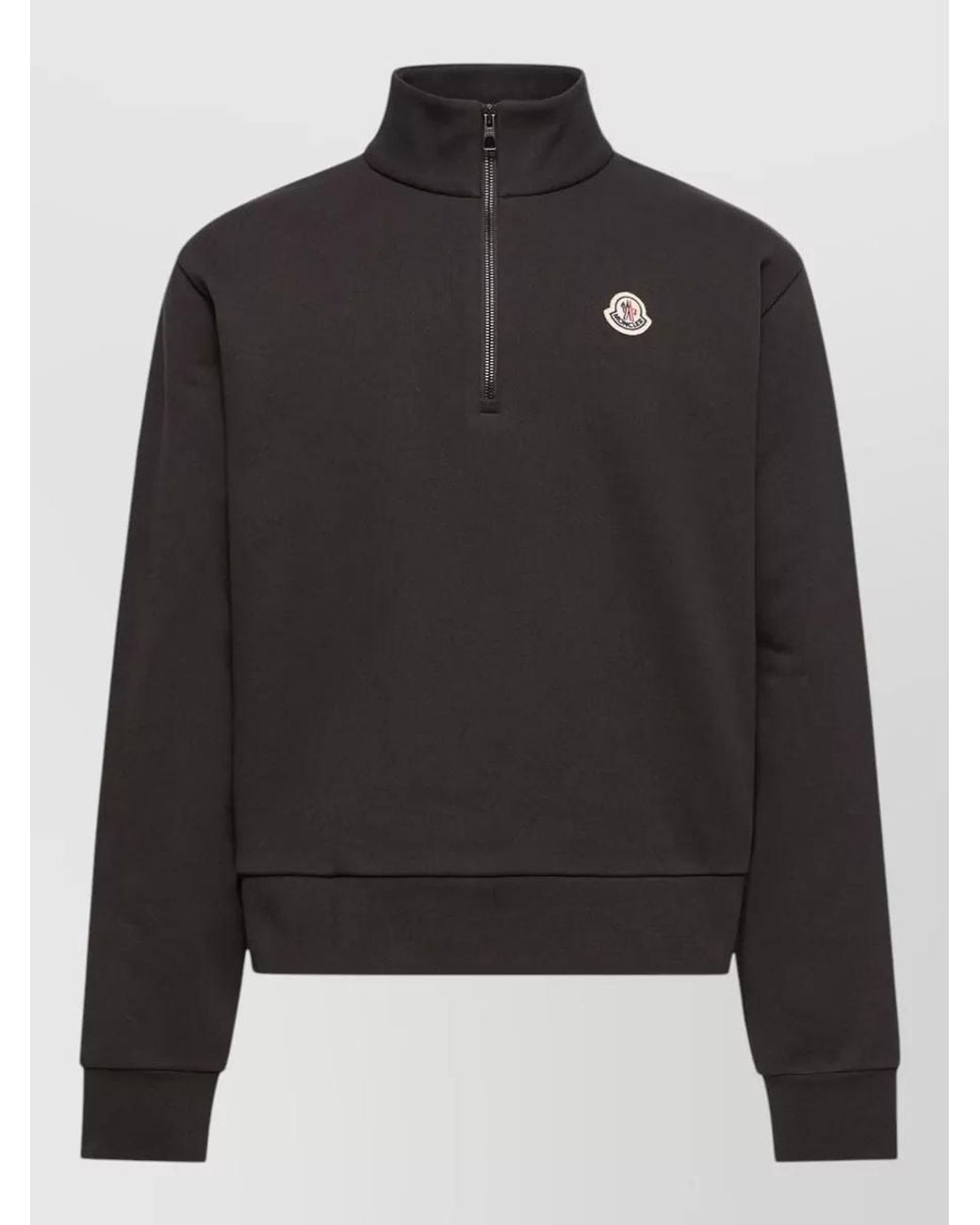Moncler Black Cotton Zip-Up Hoodie for men