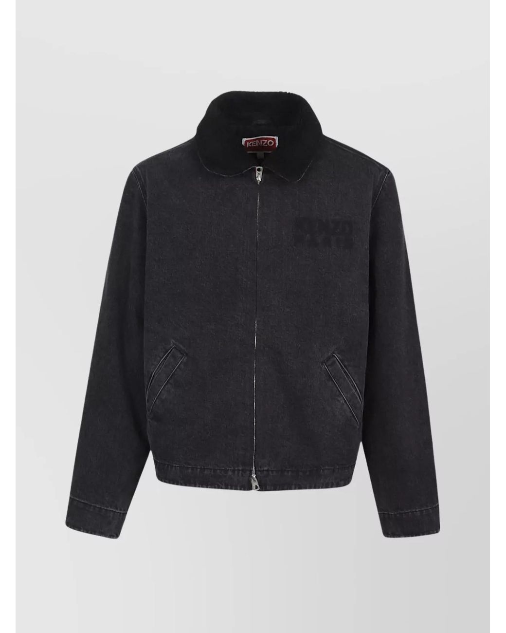 KENZO Blue Denim Sherpa-Collar Lightweight Jacket for men