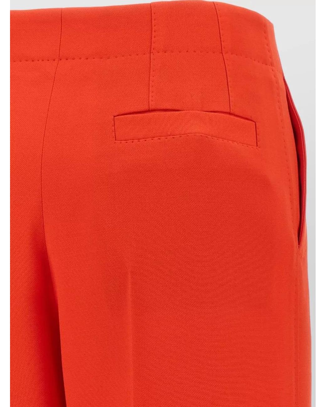 Brioni Red Silk Wool Wide-Leg Trousers