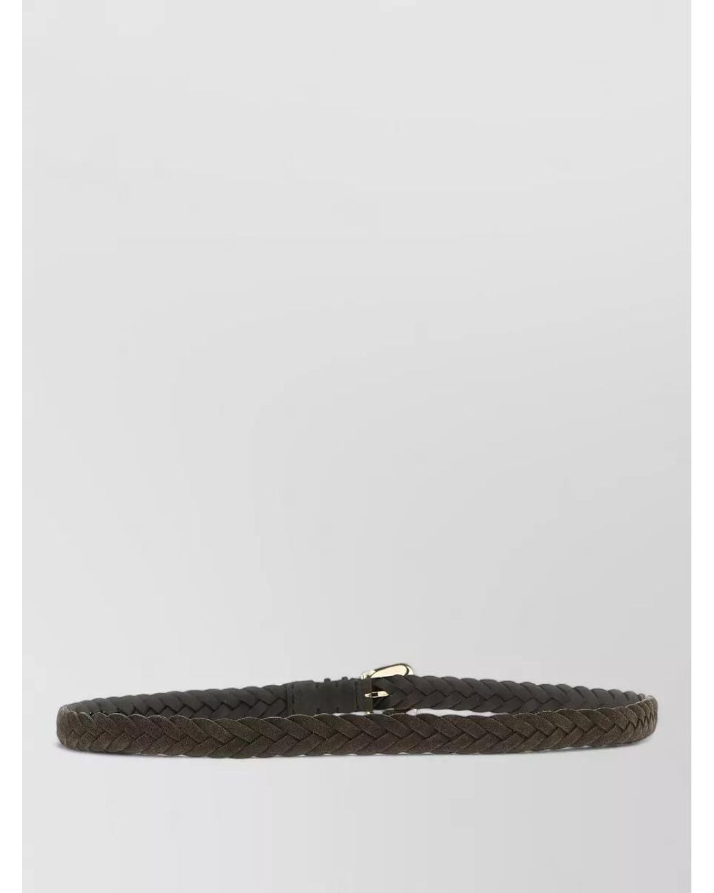 Brunello Cucinelli White Woven Leather Belt for men